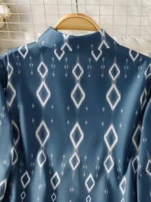 Women's Long Sleeve All-Over Print Casual Arabic Style Top - Multicolor - View 6