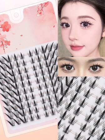 100 st. naturligt böjda, täta, mjuka och lätta lösögonfransar - fluffiga C-curl, återanvändbara anime-lösögonfransar. Viktigt sminktillbehör för fester och scenframträdanden.