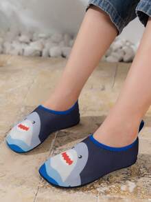 儿童/幼儿卡通印花速干沙滩/水鞋，软底夏季游泳冲浪鞋 - 藏蓝色 - 查看 11