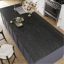 1 Roll Of Self-Adhesive Black Wood Grain Furniture Sticker Suitable For Bedroom Study Home Decoration,Touchable Paper Cabinets Tables And Vinyl Decorative Wallpaper For Renovating Wall Decorations - Black - View 9