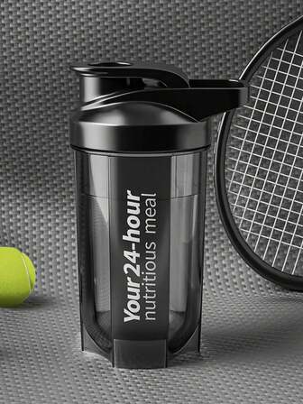 1pc Protein Powder Shaker Cup With Mixer, Sports Water Bottle, Leak-Proof Portable Transparent Shaker Cup, Suitable For Workout, Fitness, Mixing, Outdoor Portable Plastic Water Bottle (Black), Christmas Holiday Gift, Sports Water Bottle, Outdoor/School Water Bottle, Back To School Gift, Opaque Bottle Body [Random Style Shipped, Slight Color Difference, Random Packaging]