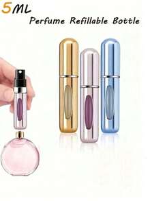 Bộ 5 chai xịt nước hoa mini có thể nạp lại, chai xịt nhỏ gọn cầm tay, vật dụng cần thiết khi đi du lịch, đồ dùng học tập, đồ dùng cắm trại nghỉ lễ, phụ kiện du lịch, nước hoa nữ, nước hoa nam, nước hoa đi biển - Nhiều màu - Xem 25