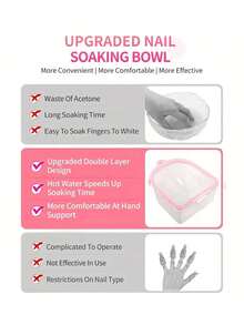 1个/2个/3个装指形卸甲碗，美甲工具，指甲边缘推/指甲边缘去除器/凝胶指甲油卸除浸泡碗，3件套，护理碗，适用于美甲沙龙，美甲用品 - 彩色 - 查看 6