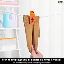 1/2套晾衣夾加晾衣繩套裝，自備收納籃，彩色，防滑設計，夾力強，優選pp材質，無異味，結實耐用，多功能，晾曬一併收納籃，彩色，防滑設計，夾力強，優選pp材質，無異味，結實耐用，多功能，晾曬一並裝點 - 彩色 - 查看 4