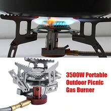 ZAQHornillo de Gas Portátil 3500W con Encendido Piezoeléctrico Estufa de Camping para Cocina al Aire Libre Picnics Viajes Cocina Exterior Familias Acampantes - como en la foto - Ver 4