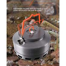 ZAQBulin Camping Kettle 1.6L Aluminum Alloy Open Campfire Coffee Tea Pot Fast Heating Outdoor Gear Great for Boiling Water light Portable for Hiking Picnic Travel - BLACK16L - Ver 6