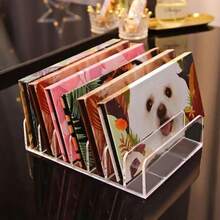1pc Transparent Multifunctional Cash Makeup Organizer, Makeup Vanity Cosmetic Storage Box, Toothpaste Holder, Bathroom Shelf, Suitable For Bathroom, Vanity, Office - Countertop Installation, Polished Surface, Lightweight, Freestanding - Multicolor - View 4