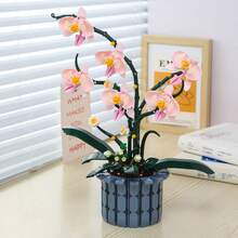 1000+Pcs Pink Orchid Building Block Set, Flexible Petal Joints, DIY Orchid Potted Plant Building Blocks, Adult Building Block Set, Suitable For Home Decor, Office Desk Decor, Display Window Decor, Valentine's Day Gift, Birthday Gift, New Year Gift - Multicolor - View 9