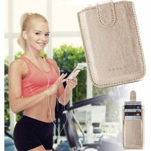 Soporte para Tarjetas de Telfono, Funda RFID, Portafolios de Cuero Sinttico, 5 Tarjetas de Efectivo para/Android/Todos los Telfonos Inteligentes Dorado - Aire - Ver 5