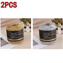 1 Roll, 120m Multicolor Metallic Yarn, Suitable For DIY Handmade Crochet, Gift Wrapping, Christmas Decorations - Handicrafts And Holiday Items, Lace And Home Decor For Christmas Decoration Making - Multicolor - View 10