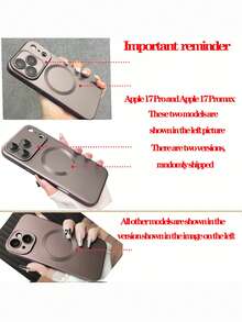 1 PC Gold Fashion Magnetic Soft Matte Phone Case Compatible With IPhone 17 Pro Max 17Pro 17 Air 17 16 15 14 Plus 13 12 11 Pro Max Glass Lens Wireless Charge Cover - Desert Gold - View 5