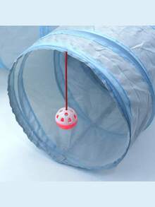 三向可折叠宠物猫隧道玩具，室内猫隧道带窥视孔，适用于猫、小型犬、小猫、兔子 - 查看 3