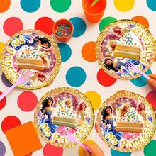 50 Pz Plato Cartón Premium Pastelero Happy Birthday Hb Rojo Confeti Oro - 3 XV - Ver 5