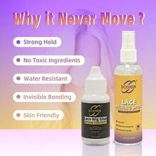 Lace Wig Glue Spray / Lace Wig Glue Set; Suitable For Lace Wig Styling, Transparent Water-Based Spray Dries Quickly, Super Sticky, Waterproof And Sweat-Proof