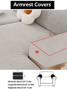 1 Stück Stretch Sofabezug, rutschfeste Vollabdeckung Sofa Sitzbezug, Chenille Stoff Allwetter Sofa Kissenbezug, dicker Sofa Überwurf, maschinenwaschbar, staubdicht, tierfreundlich, dekorativ, verstellbar für Ecksofa, Schlafzimmer, Büro, Wohnzimmer 1/2/3/4 Sitzer - Hellgrau - Übersicht 17