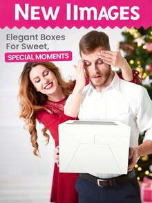 Caja de regalo de 6 piezas con ventana, caja de regalo, juego de exhibición y decoraciones en tres tamaños: ventanas transparentes de 8 pulgadas/10 pulgadas/12 pulgadas para el Día de San Valentín, fiestas y otras ocasiones - Multicolor - Ver 7