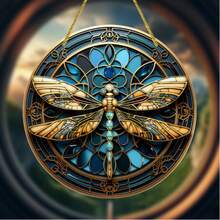 Atrapasol de acrílico 2D en forma de libélula, de 6x6 pulgadas, arte decorativo para colgar en la pared, adecuado para ventanas, porches, decoración del hogar y un regalo perfecto de inauguración de casa