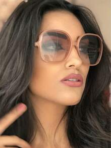 2pcs/Set Round Large Frame Street Style Fashion Fashion Glasses, Ideal Gift For Girlfriend Or Best Friend