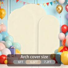 1/3-Pack 7.2-Foot Elegant White Stretch Double-Sided Arch Cover For Wedding Arches And Party Ceremony Decorations - Màu be - Xem 3