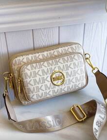 2025 New Style Fashion Classic Versatile Solid Color PU Waterproof Fabric Diamond Shape Design Retro Fashion Metal Animal Logo Design Shoulder Bag Square Bag Letter Pattern Decoration Design Crossbody Bag Suitable For Shopping. , Animal Print Women's Bag , New Year - Màu be - Xem 6