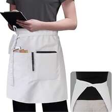 Tạp dề nửa thân chống bám bẩn mới, tạp dề phục vụ cho nhà hàng, quán bar, quán cà phê và công việc nhà. - trắng - Xem 1