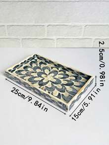 1 pieza Bandeja decorativa con incrustaciones de estilo INS, patchwork cuadrado colorido, incrustación hecha a mano. Adecuado para decorar la mesa de centro de la sala de estar, la mesa del comedor y el almacenamiento diario. También se puede usar como regalo festivo y decoración de mesa para fiestas, decoración de habitación - Multicolor - Ver 16