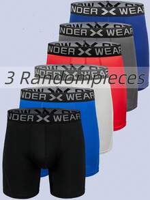 1/3/6件装透气网眼字母印花男士拳击短裤，采用高弹涤纶面料，亲肤舒适，时尚，速干透气，可爱俏皮，适合跑步、球类运动及全年各种活动。 - 彩色 - 查看 21