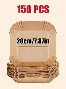 200/100 Stück 16cm/20cm Einweg-Luftfritteuse-Liner, quadratische Luftfritteuse-Backpapier-Blätter, passend für Frittierkörbe, Backbleche, Öfen, Kochutensilien, Küchenartikel, Küchenhelfer 200/150/100/50/1 Stück