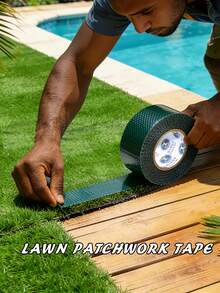 16.4-Foot Artificial Turf Tape, Self-Adhesive Turf Joint Tape, Double-Sided/Single-Sided Turf Repair Tape, Available In Various Widths, Dark Green, Suitable For Patios, Gardens And Sports Fields.Gardening Tools - Dark Green - View 4