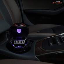 Cenicero portatil para coche con encendedor y luz LED azul tapa desmontable diseño clasico rojo - Rojoclásico - Ver 8