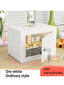 1个多功能阻燃保险箱，钢制安全锁保险箱，小型隐蔽式保险箱，用于存放现金、珠宝、重要文件 - 9.06*6.69*6.69英寸，升级锁芯，安全性更高，适用于橱柜、桌面、汽车，阻燃防盗保险箱，用于管理重要文件、珠宝、现金 - 23*17*17cm - 查看 14