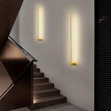 iluminación for Pared de tira larga de luz de pared lineal moderna, Diseño creativo giratorio Fondo de la sala de estar Dormitorio Cabecera de cama lámpara de pared interior, 60cm-negro(60CM-Gold) - Multicolor - Ver 8