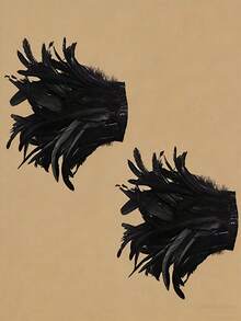 Gothic Style Long Feather Shawl, Costume Accessory For Masquerade, Festivals, Cosplay - Multicolor - View 8