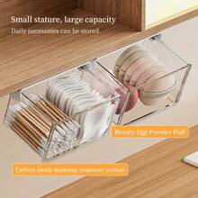 6pcs Expandable Under Cabinet Storage Boxes With Hanging Mounts - Minimalist Bathroom Organizer Drawers, Holds Makeup Pads, Lipsticks, Cotton Swabs | Sliding Mirror Cabinet Drawers, Cosmetic Storage Boxes, Extendable Bathroom Shelf | Organize Vanity Countertop - Multicolor - View 6