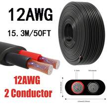 1 Piece 12-14-16-18 AWG Dual Core PVC Wire, 12V Low Voltage/Copper Clad Aluminum(CCA)/Flexible/Dual Core, Suitable For Automotive, LED Strips, Lighting Fixtures, Boats, Etc. - Black - View 22