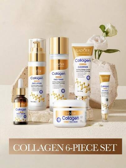 SADOER 胶原蛋白抗衰老护肤套装系列，保湿滋养，呵护娇嫩肌肤，适合所有肤质