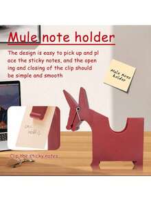 可爱红色PVC桌面记事本收纳架，带便签纸分发器 - 趣味实用办公桌收纳架，家居或办公装饰佳品，可爱办公用品