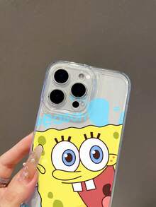 SpongeBob SquarePants 1个透明太空卡通表情字母图案防震手机壳，兼容三星/苹果17/16/15/14/13/12/11Pro Max/12Pro/14Plus等型号 - 彩色 - 查看 6