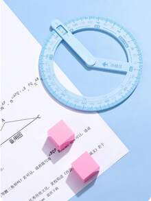 1 Set Cartoon 360 Degree Rotatable Angle Teaching Aids, Math Angle Decomposition Drawing Geometric Protractor, Multifunctional Drawing Ruler, 360 Degree Movable Angle Teaching Tool, 360 Degree Movable Angle Teaching Ruler, Math Angle Decomposition Recognition Multifunctional Angle Ruler Demonstrator, Back To School