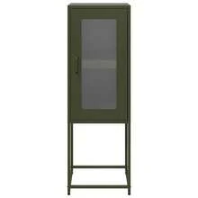 Larryhot Aparador de acero laminado en frío verde oliva 36x39x107 cm, Robusto y duradero, fácil de montar, una opción ideal para la decoración del hogar - Verde - Ver 4