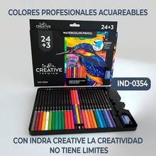 Lápices De Colores Profesionales Indra Acuarelables 27 Pzs - Multicolor - Ver 2