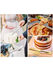 1pc/2pcs Stainless Steel Cake Server, Dessert Knife, Bread Knife, Wedding Birthday Cake Server, Pizza Peel - Silver - View 3