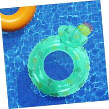 Anillo De Natacin De Cactus Juguetes Inflables Anillo De La Natacin Swimming Tube Ring Divertidos Flotadores De Playa Aid Float Rings De Polivinilo Piscina Fruta Beb - Verde + 55CM - Ver 6