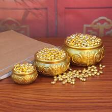 100枚金色风水钱币，招财纳福 - 适用于新年、斋月、办公室装饰和礼品、中国农历新年、佛教寺庙装饰、乔迁之喜、感恩节等场合