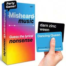 Misheard Lyrics  Party  Game - Fun Lyric Guessing Game With 500 Nonsensical Lyrics, Party Game For Adults, Teens, Kids - Karaoke Night, Game Night, Family Game Night - Icebreaker For Parties And Gatherings - Card Game, Social Gathering Game - 聽錯音樂 - 查看 3