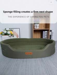 1pc Removable & Washable Pet Bed, Suitable For All Seasons, Half-Enclosed Design For Small/Medium Dogs & Cats, Autumn/Winter - Grey - View 5