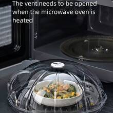 1pc Microwave Splash Guard - Dust-Proof Plate Cover, High Temperature Resistant, Reusable Splash & Grease Guard, Suitable For Heating Food And Keeping Fresh In Kitchen, Dishwasher - Multicolor - View 7