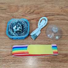 Voice-Controlled Smart Party Light With Wearable Bracelet And Car Suction Cup, Colorful Magic Ball Stage Lights For Disco Atmosphere, 4 Colors Remote Control DJ LEDs, Compact Portable Holiday Decorations - Creative Gift Idea Perfect For Home Parties - Blue - View 8