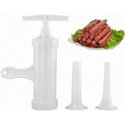 Manual Sausage Maker With Pork Intestine Funnel And Mutton Intestines Funnel, Meat Sausage Stuffer Filler Hand Operated Salami Maker