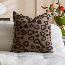 1pc/2pcs Valentine's Day Heart Embossed Decorative Pillow Cover (Pillow Insert Not Included), Reversible Dutch Linen Fabric, Square Cushion Cover, Holiday Home Decor Pillow, Soft Velvet Fabric, Modern Decor For Sofa, Bedroom, Dorm - Brown - View 11